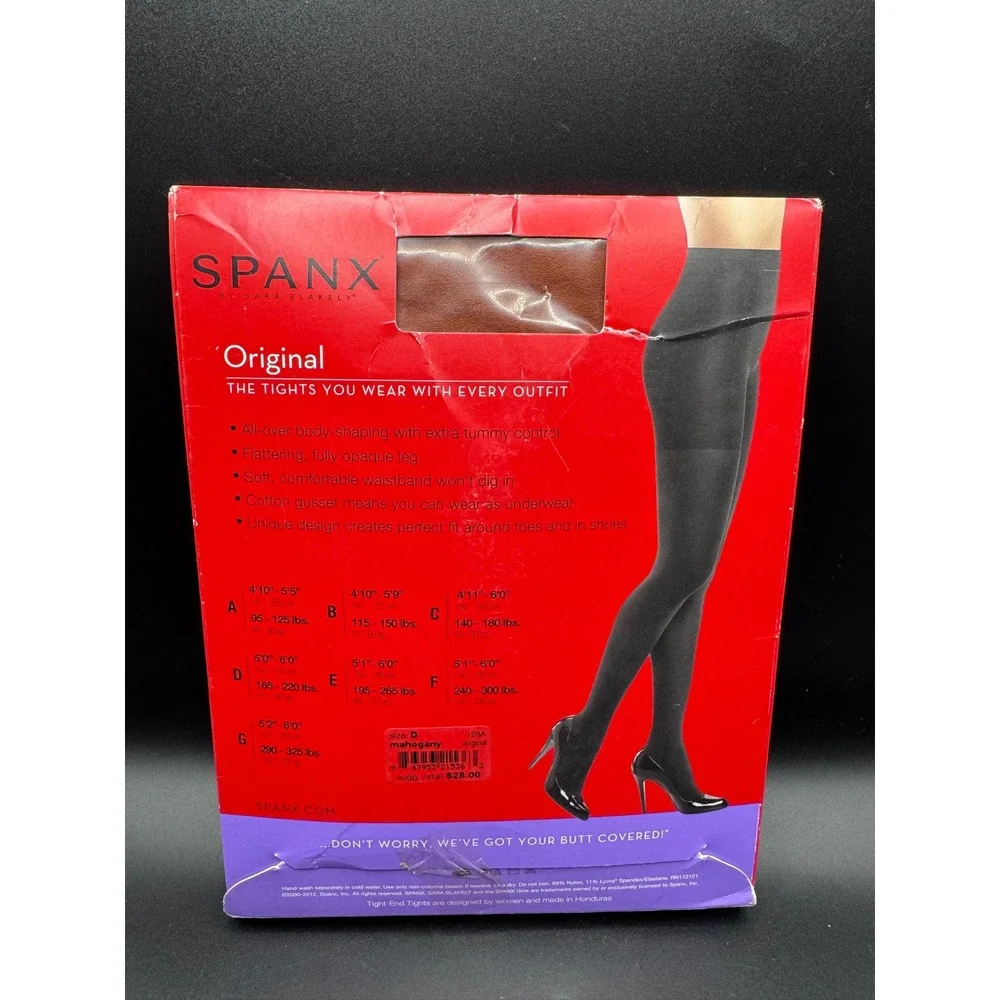 Spanx Tight-End Tights Original Bodyshaping Mahogany Brown Size D 128A NEW